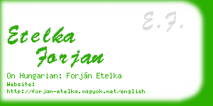 etelka forjan business card